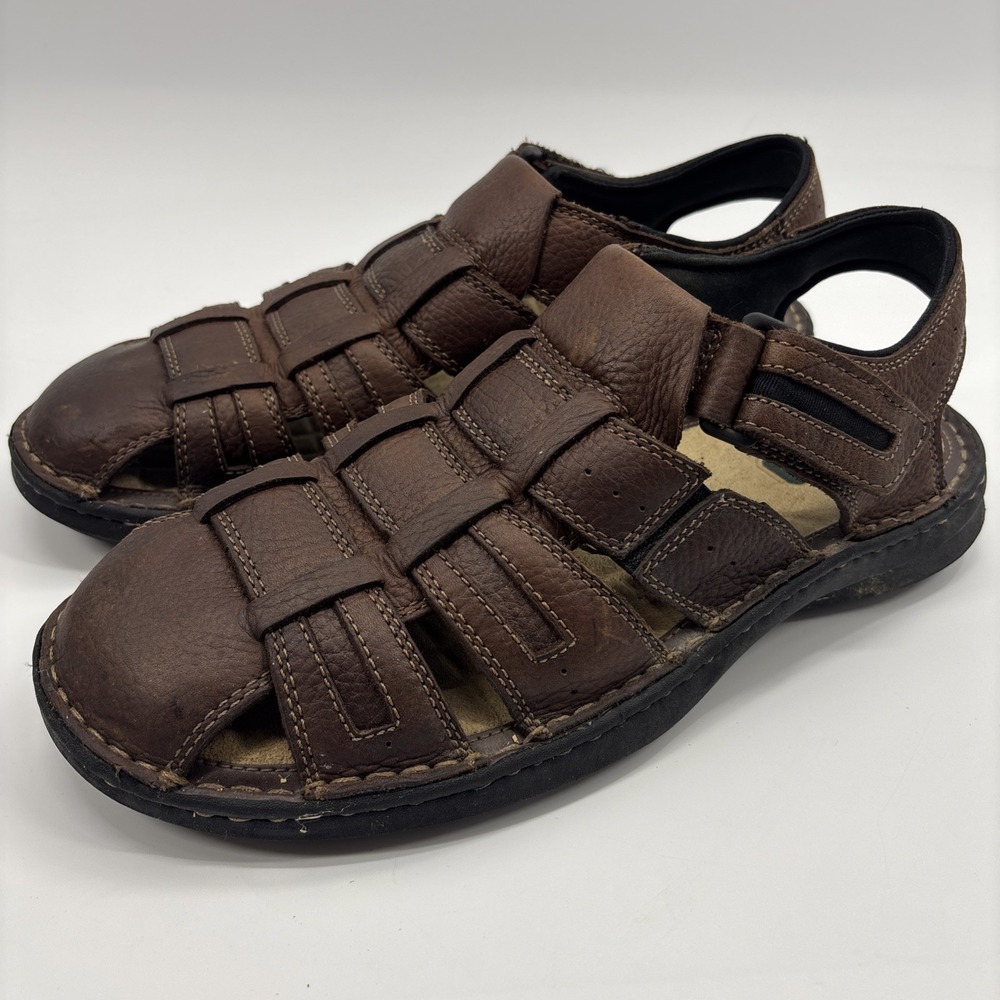 GH Bass Carlin Sandals Brown Leather Men's 13M Fisherman Style